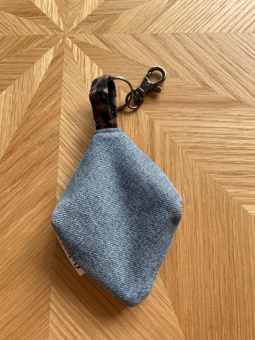 Diamond shape denim coin pouch/ AirPod  case